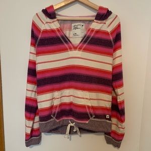Slouchy AEO V-Neck Lightweight Striped Hoodie